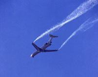 counter-rotating vortices, spinning off each wingtip